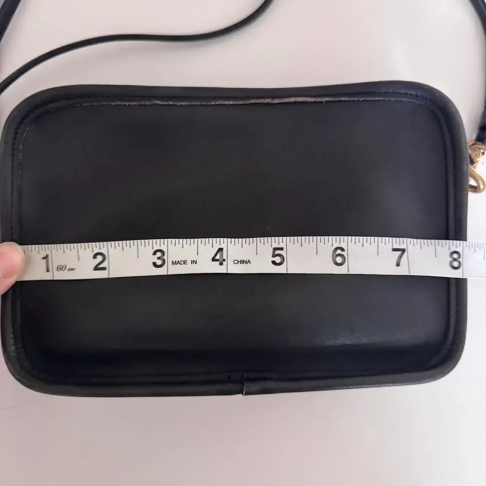 Vintage Coach 9925 Carnival Black Leather Crossbody Shoulder Bag 90s - Picture 8 of 10